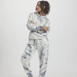 Feat Comfy Blanketblend White Gray Tie dye Tapered Jogger Sweatpants XL